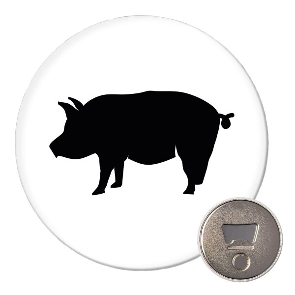 Magnet Schwein Silhouette 59mm Kühlschrankmagnet Flaschenöffner