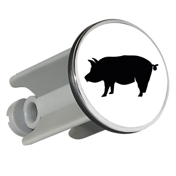 Waschbeckenstöpsel Schwein Silhouette 4cm Abflussstopfen