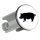 Waschbeckenstöpsel Schwein Silhouette 4cm Abflussstopfen