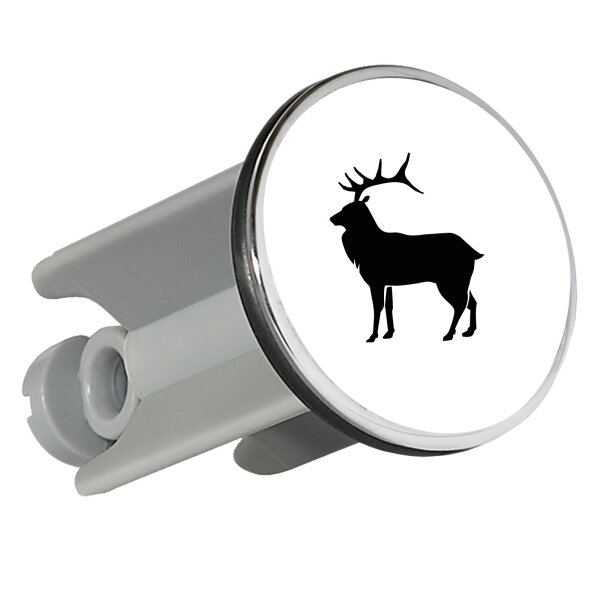 Waschbeckenstöpsel Hirsch Silhouette 4cm Abflussstopfen