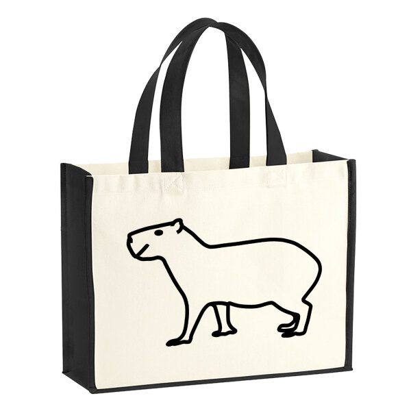 Jutetasche Capybara Silhouette 21 Liter Black