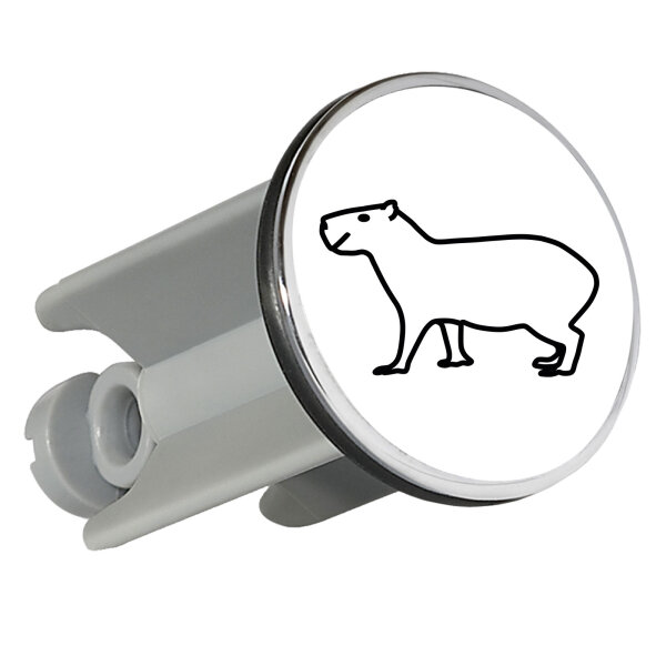 Waschbeckenstöpsel Capybara Silhouette 4cm Abflussstopfen
