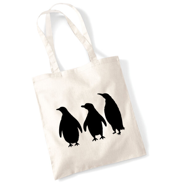 Jutebeutel Pinguine Silhouette 10 Liter