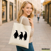 Jutebeutel Pinguine Silhouette 10 Liter