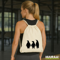 Turnbeutel Pinguine Silhouette 12 Liter