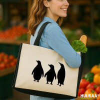 Jutetasche Pinguine Silhouette 21 Liter Black
