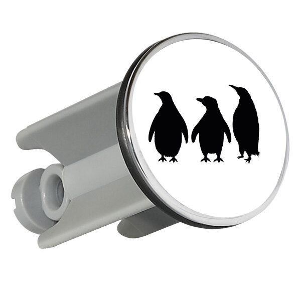 Waschbeckenstöpsel Pinguine Silhouette 4cm Abflussstopfen