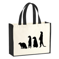 Jutetasche Erdmännchen Silhouette 21 Liter Black