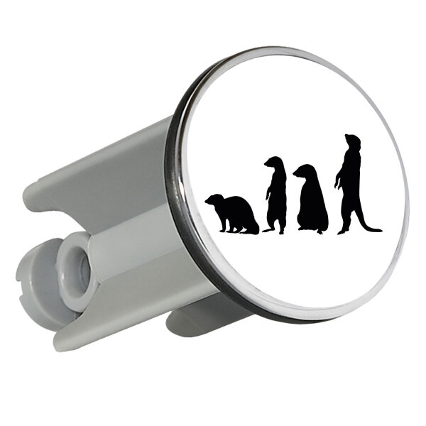 Waschbeckenstöpsel Erdmännchen Silhouette 4cm Abflussstopfen