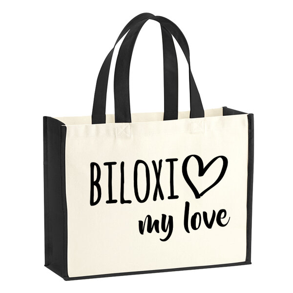 Jutetasche Biloxi my love 21 Liter Black