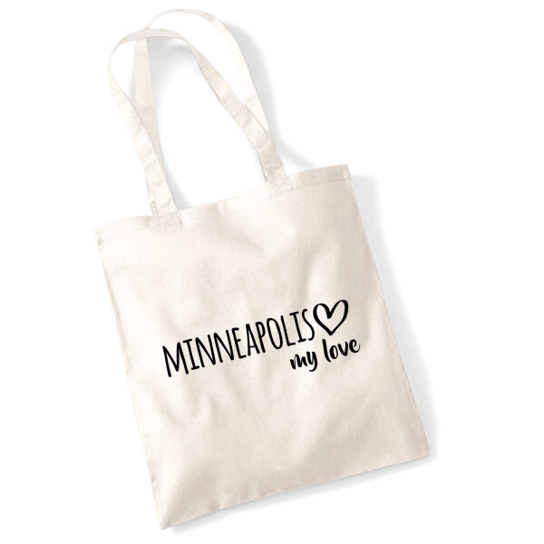 Jutebeutel Minneapolis my love 10 Liter