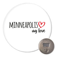 Magnet Minneapolis my love 59mm Kühlschrankmagnet Flaschenöffner