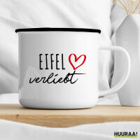 Emaille Tasse Eifel verliebt 300ml Vintage Emaille Becher
