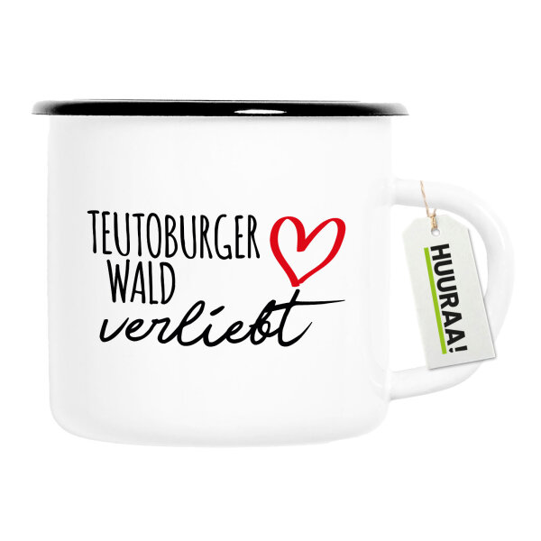 Emaille Tasse Teutoburger Wald verliebt 300ml Vintage Emaille Becher