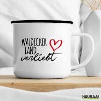 Emaille Tasse Waldecker Land verliebt 300ml Vintage Emaille Becher