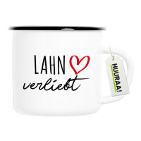 Emaille Tasse Lahn verliebt 300ml Vintage Emaille Becher