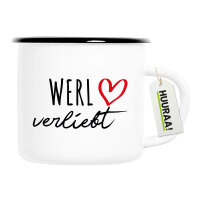Emaille Tasse Werl verliebt 300ml Vintage Emaille Becher