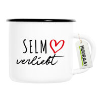 Emaille Tasse Selm verliebt 300ml Vintage Emaille Becher