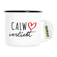 Emaille Tasse Calw verliebt 300ml Vintage Emaille Becher