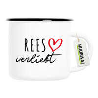Emaille Tasse Rees verliebt 300ml Vintage Emaille Becher