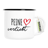 Emaille Tasse Peine verliebt 300ml Vintage Emaille Becher