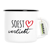 Emaille Tasse Soest verliebt 300ml Vintage Emaille Becher