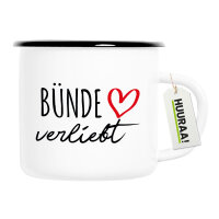 Emaille Tasse Bünde verliebt 300ml Vintage Emaille Becher