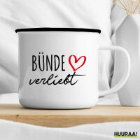 Emaille Tasse Bünde verliebt 300ml Vintage Emaille Becher