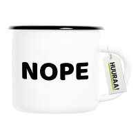 Emaille Tasse Nope Schriftzug 300ml Vintage Emaille Becher