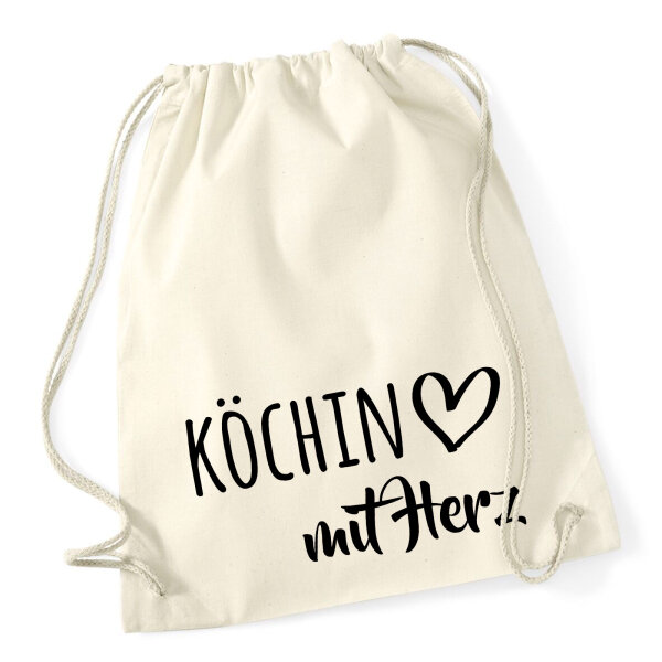 Turnbeutel Köchin mit Herz 12 Liter