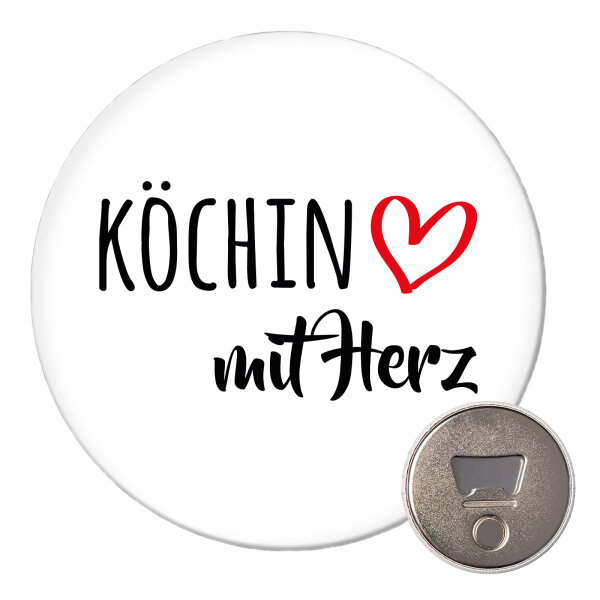 Magnet Köchin mit Herz 59mm Kühlschrankmagnet Flaschenöffner