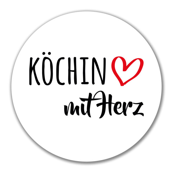 Aufkleber Köchin mit Herz 10cm Sticker