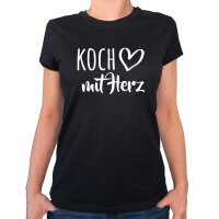 Damen T-Shirt Koch mit Herz Größe XS-XXL