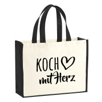 Jutetasche Koch mit Herz 21 Liter Black