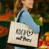Jutetasche Koch mit Herz 21 Liter Black