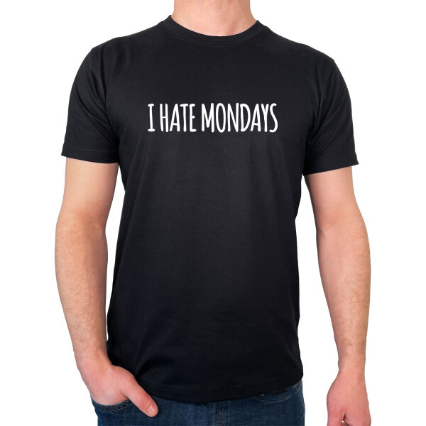 Herren T-Shirt I hate mondays Schriftzug Größe S-3XL