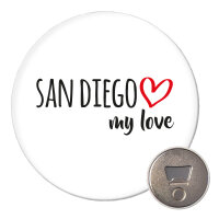 Magnet San Diego my love 59mm Kühlschrankmagnet...