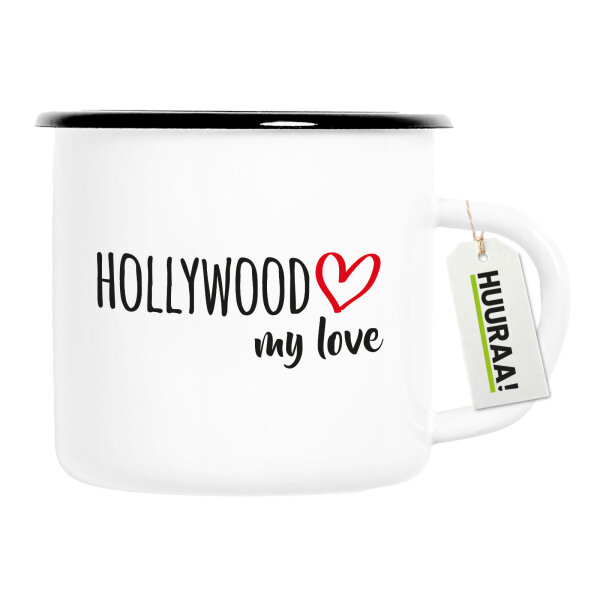 Emaille Tasse Hollywood my love 300ml Vintage Emaille Becher