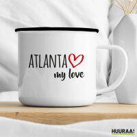 Emaille Tasse Atlanta my love 300ml Vintage Emaille Becher