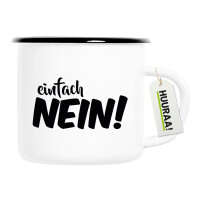 Emaille Tasse Einfach Nein Schriftzug 300ml Vintage Emaille Becher