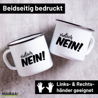 Emaille Tasse Einfach Nein Schriftzug 300ml Vintage Emaille Becher