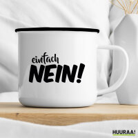 Emaille Tasse Einfach Nein Schriftzug 300ml Vintage Emaille Becher