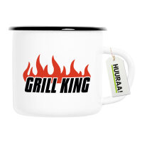 Emaille Tasse Grill King Flammen 300ml Vintage Emaille...