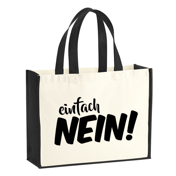 Jutetasche Einfach Nein Schriftzug 21 Liter Black