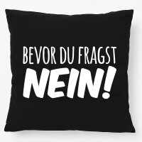 Kissen Bevor du fragst Nein Schriftzug 40x40cm