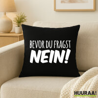 Kissen Bevor du fragst Nein Schriftzug 40x40cm
