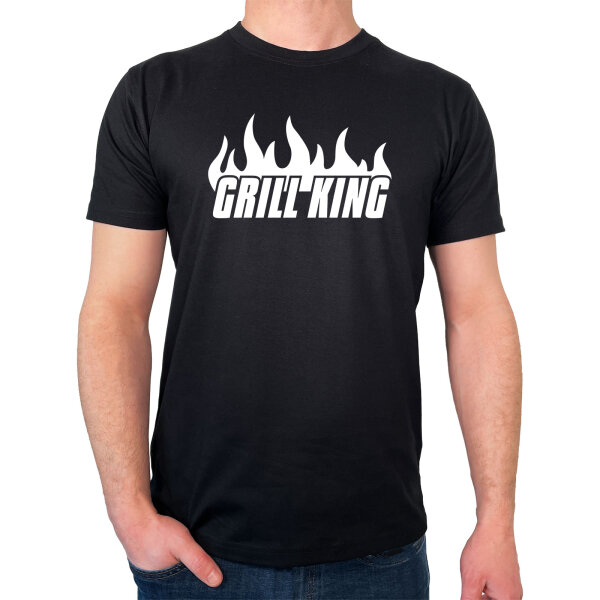 Herren T-Shirt Grill King Flammen Größe S-3XL