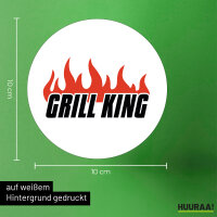 Aufkleber Grill King Flammen 10cm Sticker