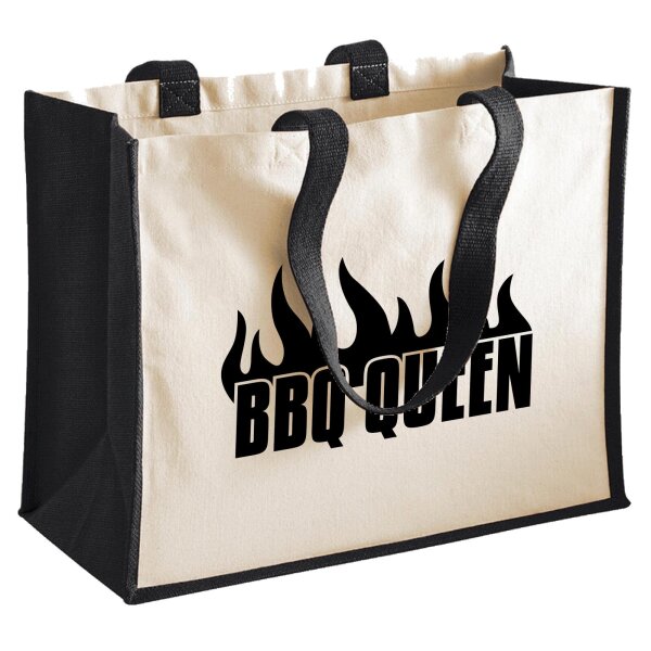 Jutetasche BBQ Queen Flammen 21 Liter Black