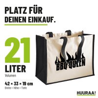 Jutetasche BBQ Queen Flammen 21 Liter Black